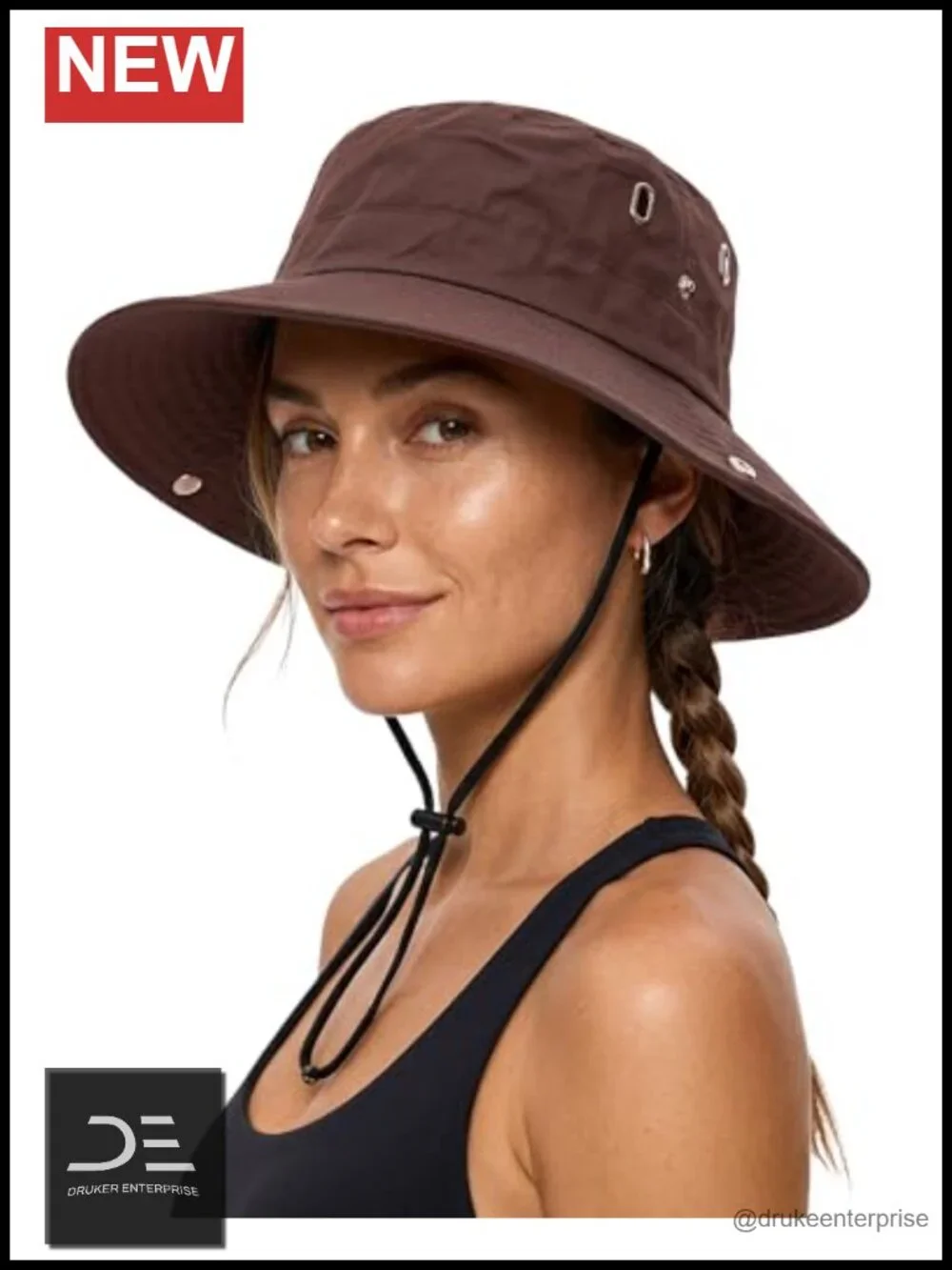 Women's Sun Hat Wide Brim Quick-Dry Waterproof Foldable with Chin Strap
